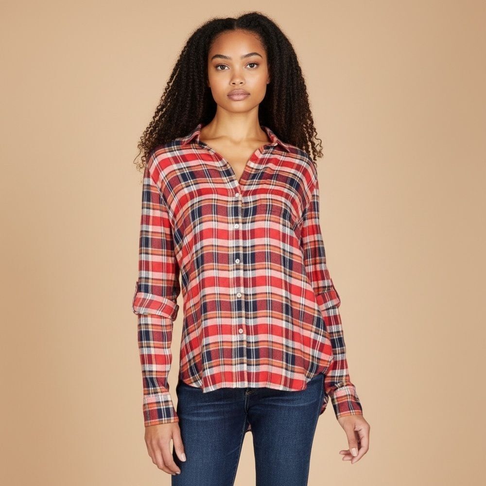 Lucky Brand‎ Women's Plaid Button-Up Shirt Multicolor Size M